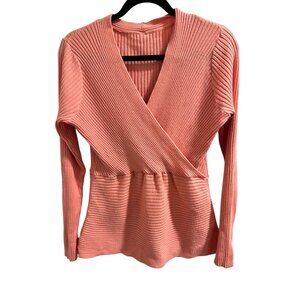 🍒 2/$20 🍒 Ribbed Knit Wrap-Style Pink Sweater XX-Large